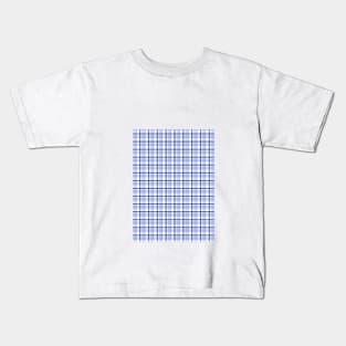 Pale Blue Tartan Kids T-Shirt